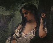 Gustave Courbet Gypsy in Reflection oil on canvas